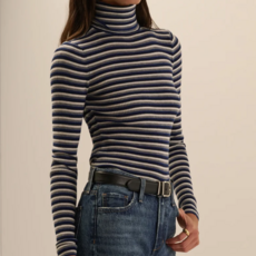 FAVORITE DAUGHTER THE AMELIA CREWNECK TOP MIDNIGHT STRIPE