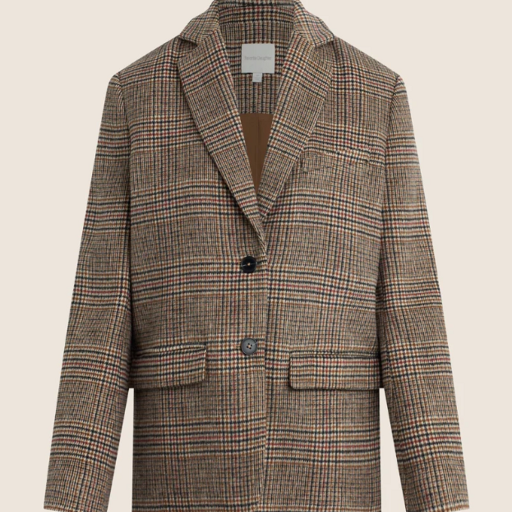 FAVORITE DAUGHTER THE DEAN BLAZER BROWN GLEN PLAID
