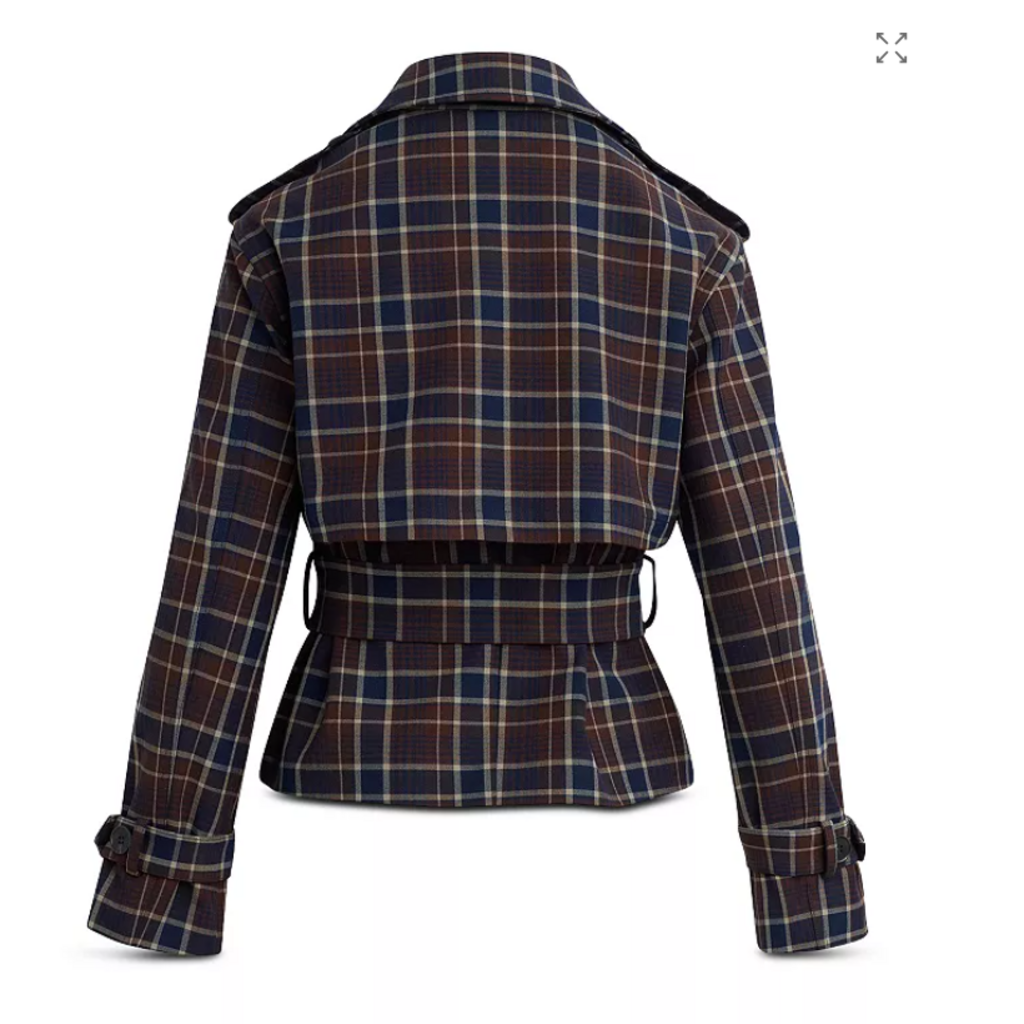 FAVORITE DAUGHTER THE CROPPED CHARLES TRENCH TOFFEE PLAID