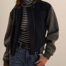 FAVORITE DAUGHTER THE STUDIO BOMBER NAVY GREY