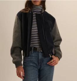 FAVORITE DAUGHTER THE STUDIO BOMBER NAVY GREY