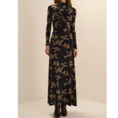 FAVORITE DAUGHTER THE LUCIA DRESS NAVY VINE FLORAL