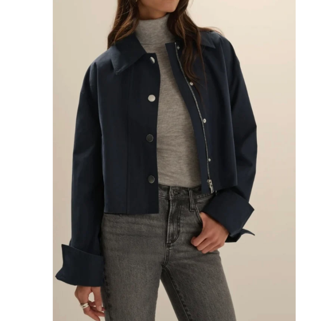 FAVORITE DAUGHTER THE RUE CROPPED TRENCH NAVY