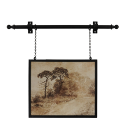 Hanging Metal Framed Glass Wall Décor Photo Frames W Bracket