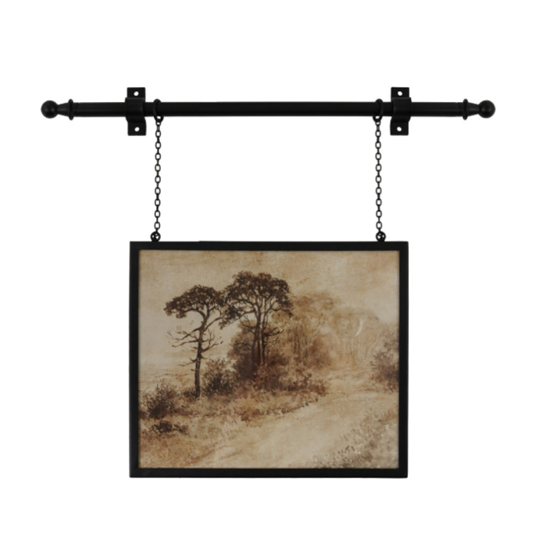 Hanging Metal Framed Glass Wall Décor Photo Frames W Bracket