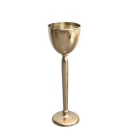 Cast Aluminum Bottle Cooler w Ring Handles, Gold Finish