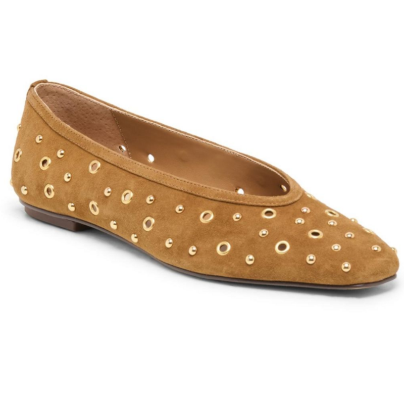CARET STUD LT BROWN SUEDE