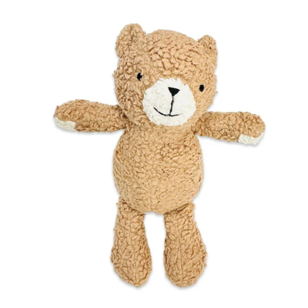 Viverano Peanut Lil Bear Sherpa Knit Stuffed Animal Toffee Brown