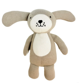 Viverano Rocky Lil Dog Sherpa Knit Stuffed Animal  Linen Grey