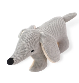 Viverano Dachshund Dog - Organic Knit Stuffed Animal  Grey Heather