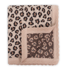Viverano Leopard Animal - Organic Cotton Jacquard Knit Baby Blanket
