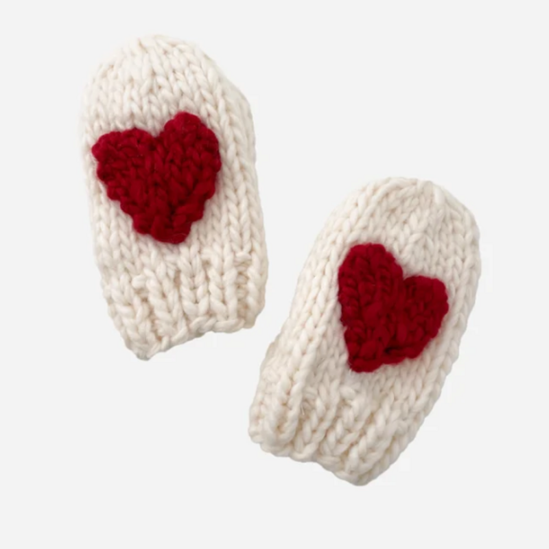 The Blueberry Hill Heart Mittens Red