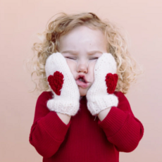 The Blueberry Hill Heart Mittens Red