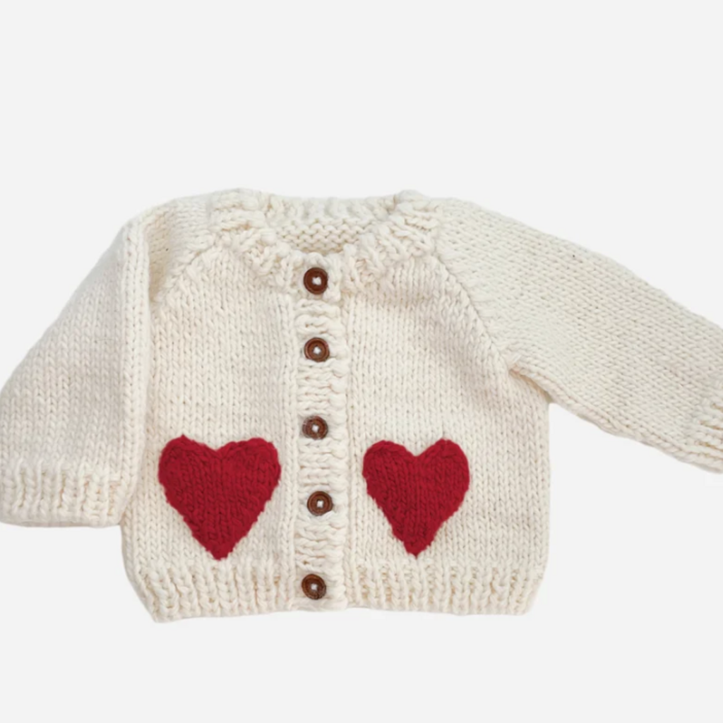 The Blueberry Hill Heart Cardigan Red