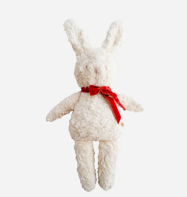 The Blueberry Hill Plush Bunny Red Velvet Bow Doll Baby Holiday Toy Organic