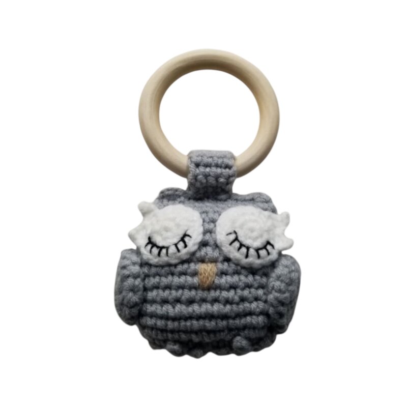 D & C TOYS Owl Cotton Hand Crochet Rattle
