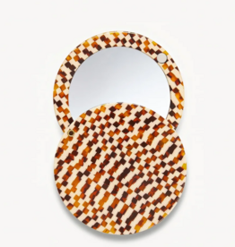MACHETE Circle Mirror in Tortoise Checker