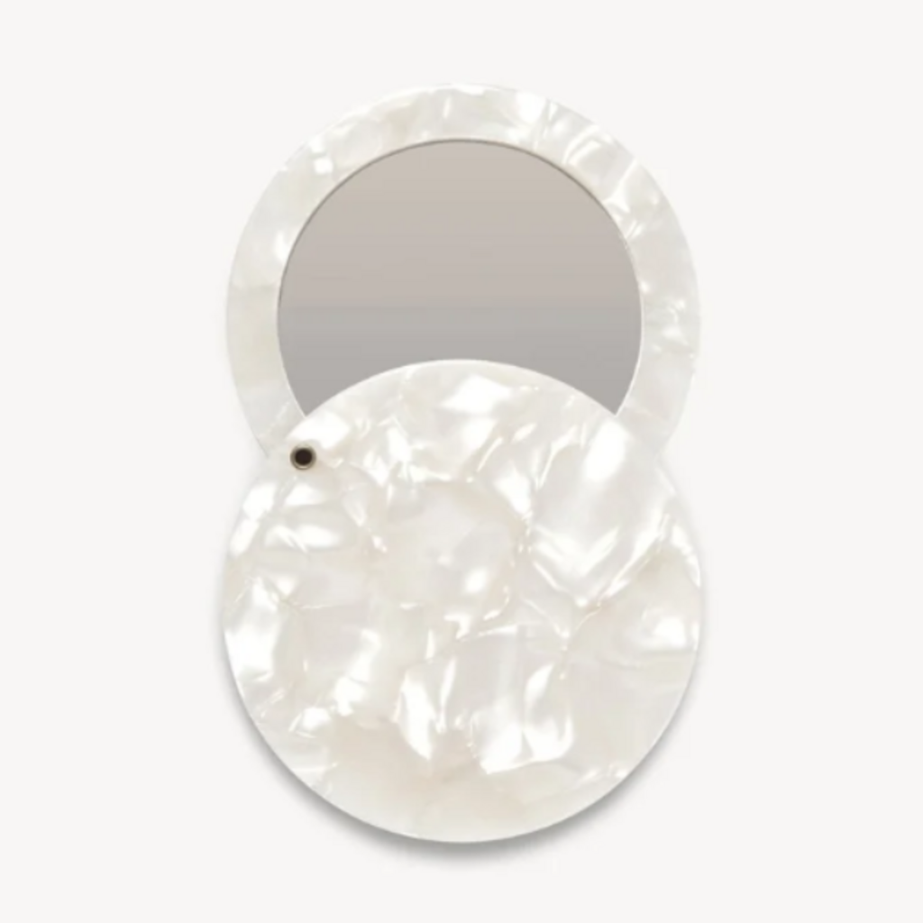 MACHETE Circle Mirror in White Shell