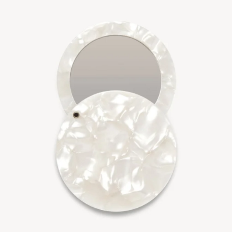MACHETE Circle Mirror in White Shell
