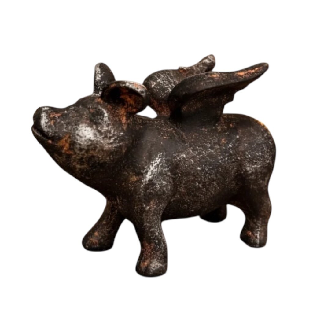 Vagabond Vintage Cast Iron Flying Pig