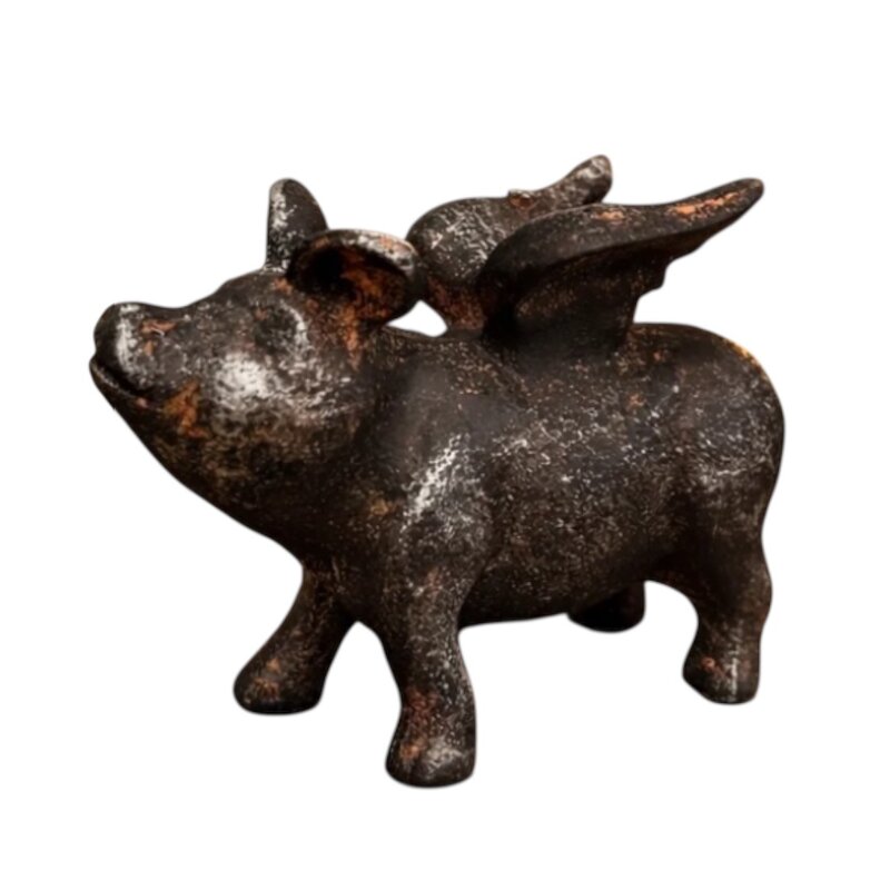 Vagabond Vintage Cast Iron Flying Pig