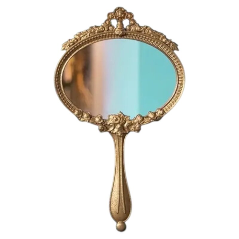 Vagabond Vintage French Alloy Wall Mirror With Hand-Held Style B