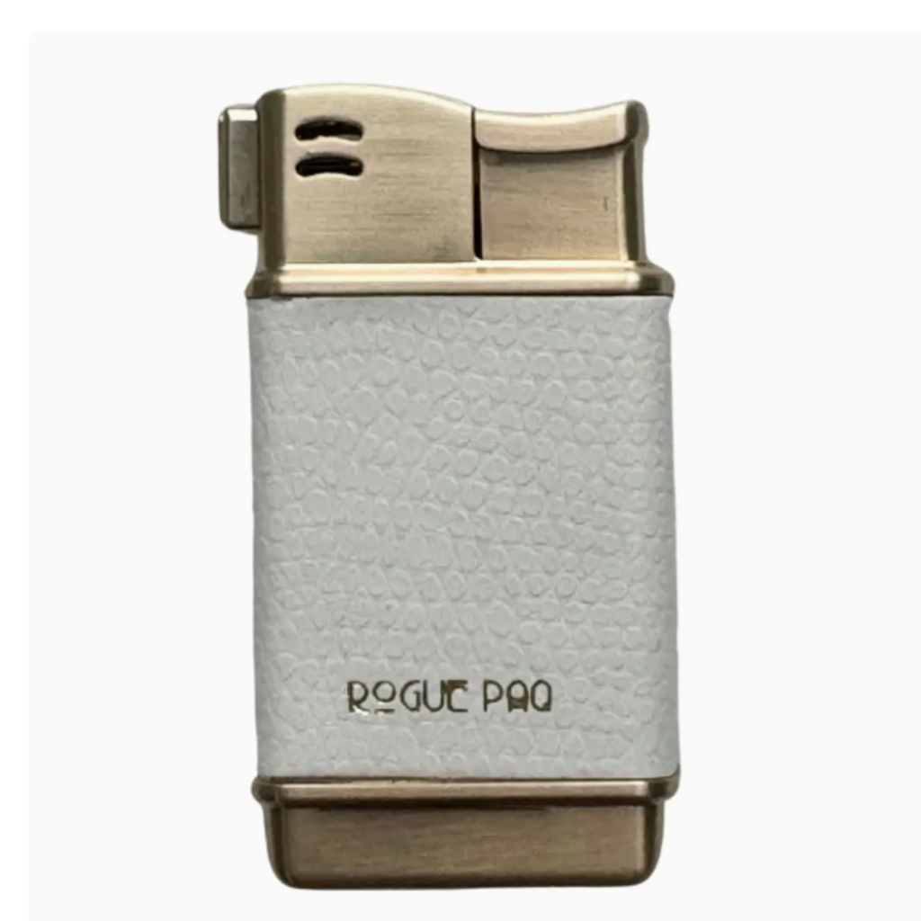 Rogue Paq Refillable Butane Lighters in Vegan Lizard and Snake Skin Off-White