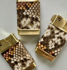 Rogue Paq Refillable Butane Lighters in Vegan Lizard and Snake Skin Neutral Snake