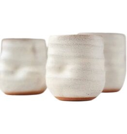 GRAVESCO POTTERY Artist Choice Little Sippers Handmade Pottery Shot Cup Off-White