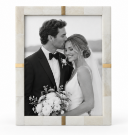 Bone Photo Frame with Brass Inlay (Holds 8" x 10" Photo)