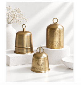 SET OF THREE BRASS FINISH  BELLS SET