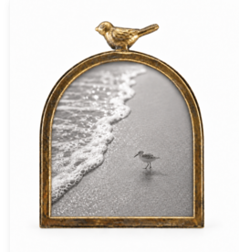 Metal Photo Frame W Bird, Gold Finish