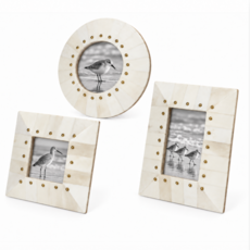 Bone Frame, Brass Rivets - Set of 3
