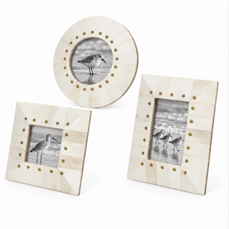 Bone Frame, Brass Rivets - Set of 3