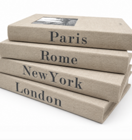 Linen Book Storage Box City Name,  S/4  NY ROME LONDON PARIS