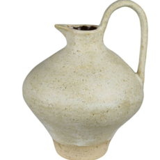 Umbria Pitcher with Tall Handle, Ceramic, White - Lrg