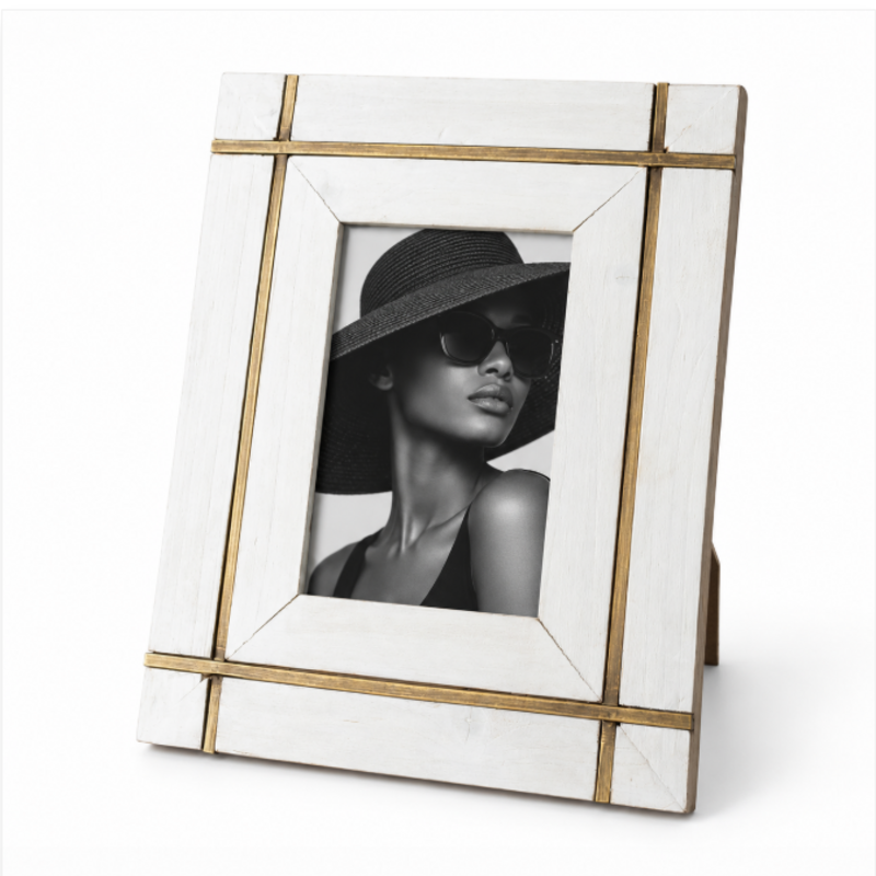 Matr Boomie Mukhendu Arch 5.5x3.5 Cream Picture Frame - Handcrafted Bone