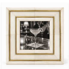 Matr Boomie Pravina 3x3 Picture Frame - Carved Bone, Brass Inlay