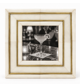 Matr Boomie Pravina 3x3 Picture Frame - Carved Bone, Brass Inlay