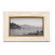 Matr Boomie Mukhendu 5x7 Picture Frame - Bone, Brass Inner Edge