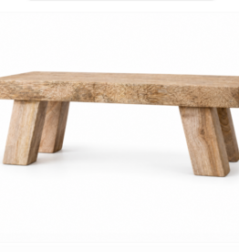 Foreside Home & Garden Hazel Footed Stool Mango Wood Farmhouse Riser