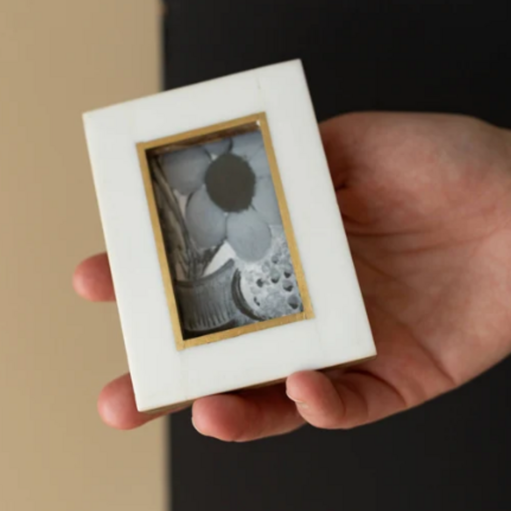 Foreside Home & Garden 2x3 Bernadette Mini Picture Frame With Brass Inlay