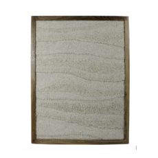 Tufted Wool Wall Hanging  White Waves
