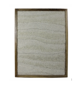Tufted Wool Wall Hanging  White Waves