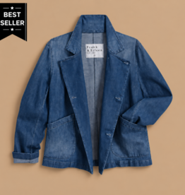 Frank & Eileen Cropped English Peacoat Washed Blue