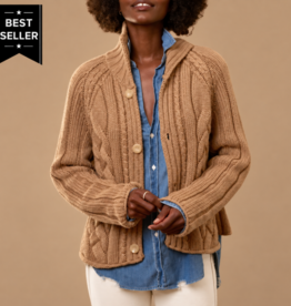 Frank & Eileen Mini Cotswolds Cable Cardigan Camel