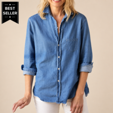 Frank & Eileen EILEEN Relaxed Button-Up Shirt Vintage Stonewashed Indigo