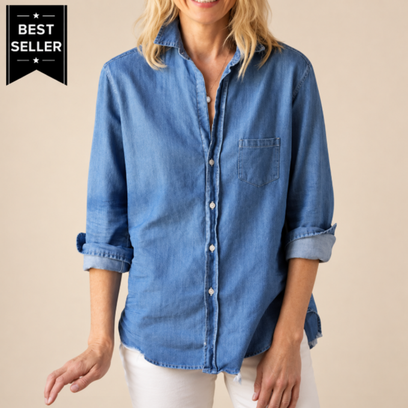 Frank & Eileen EILEEN Relaxed Button-Up Shirt Vintage Stonewashed Indigo