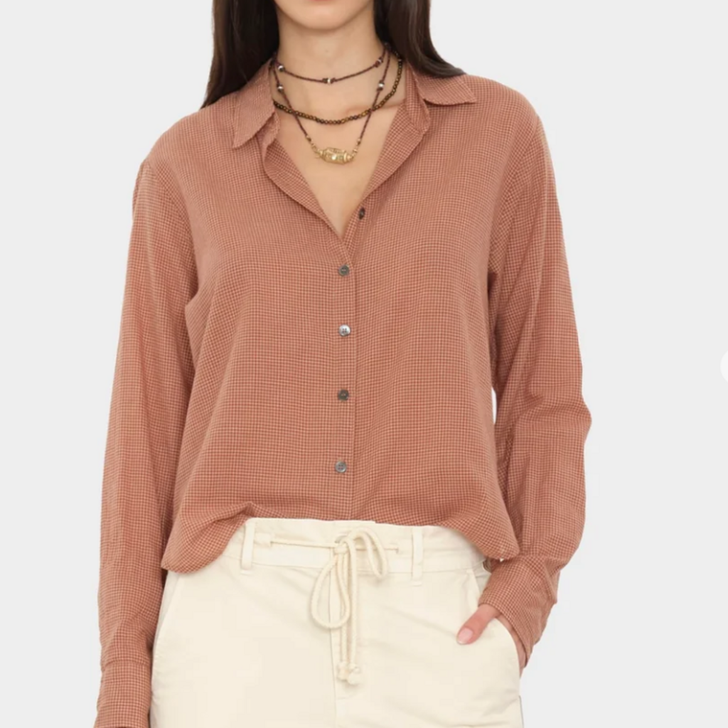 XIRENA BOWIE SHIRT GINGER BROWN