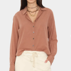 XIRENA BOWIE SHIRT GINGER BROWN